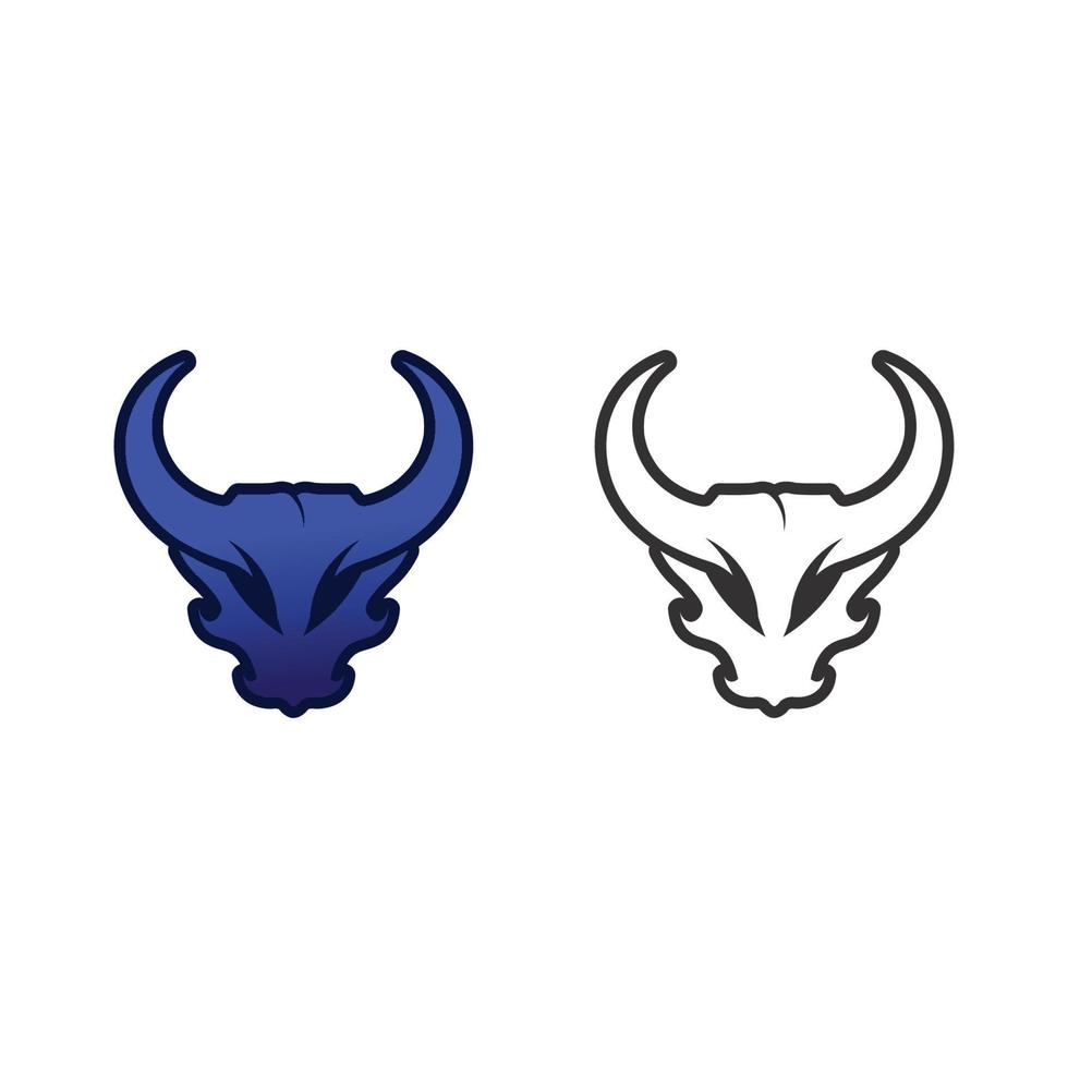 stier hoorn logo en symbool sjabloon pictogrammen app vector