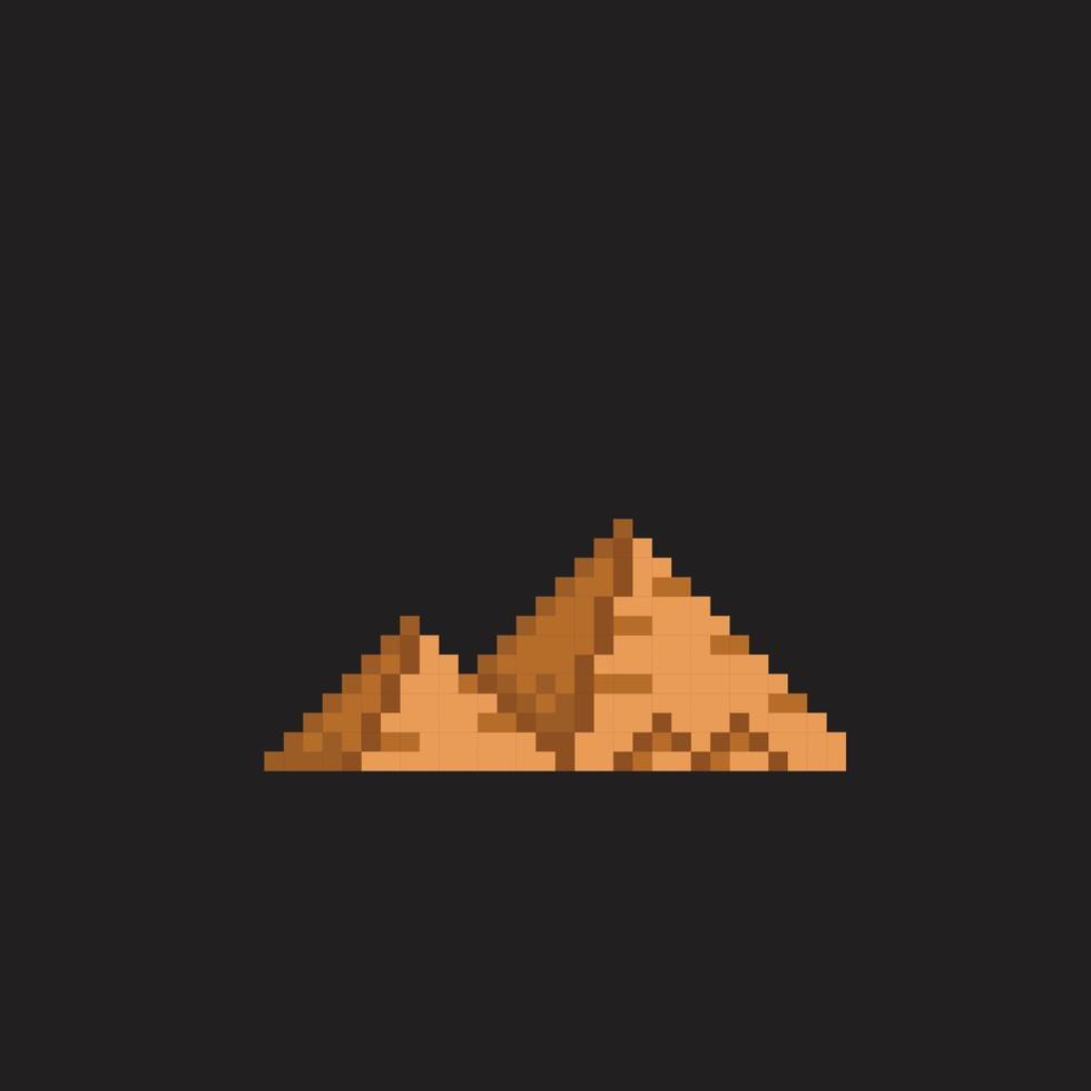 piramide gebouw in pixel kunst stijl vector