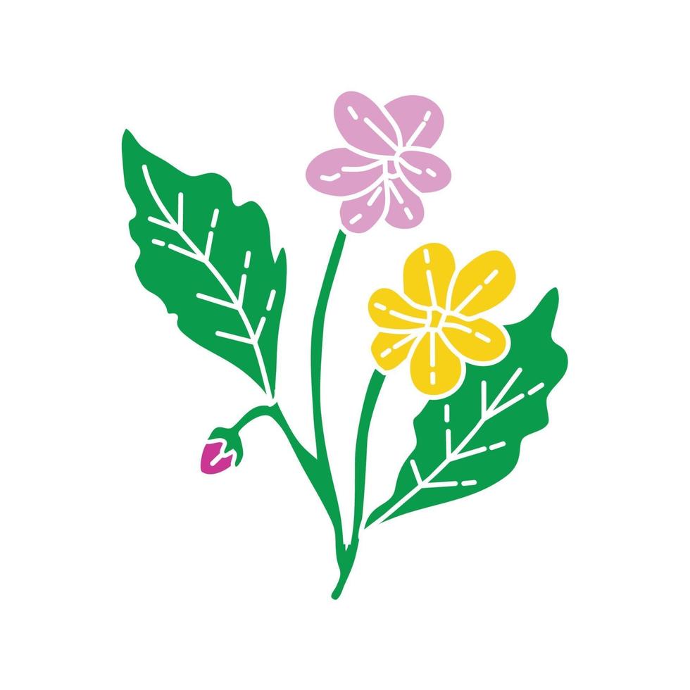 bloem blad illustratie ontwerpsjabloon vector