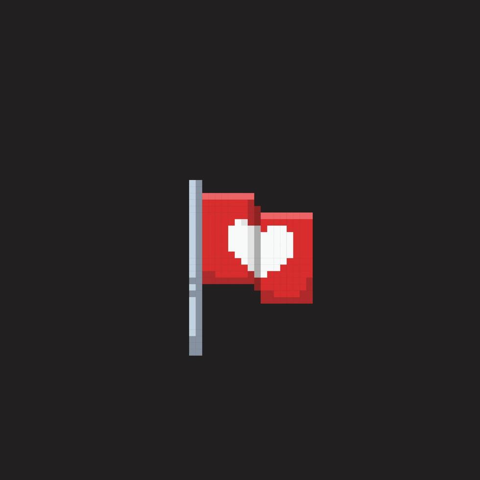 liefde vlag in pixel kunst stijl vector