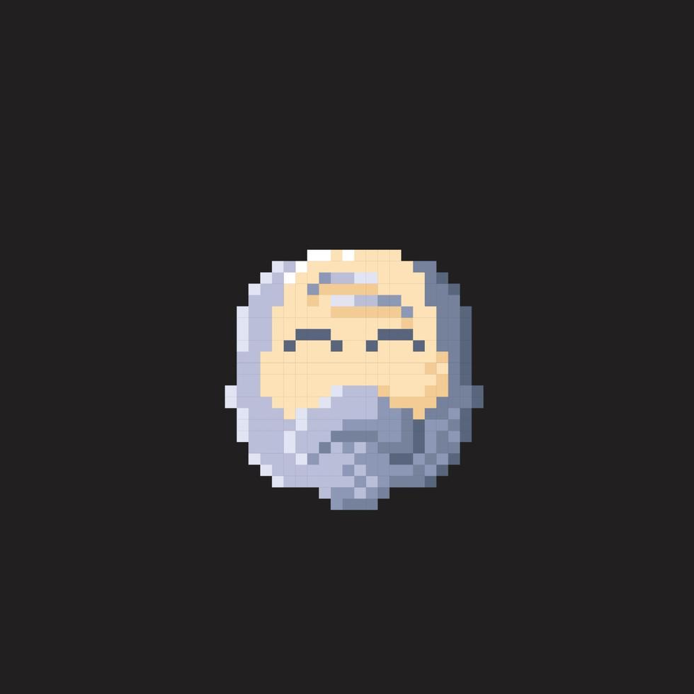 oud Mens hoofd in pixel kunst stijl vector