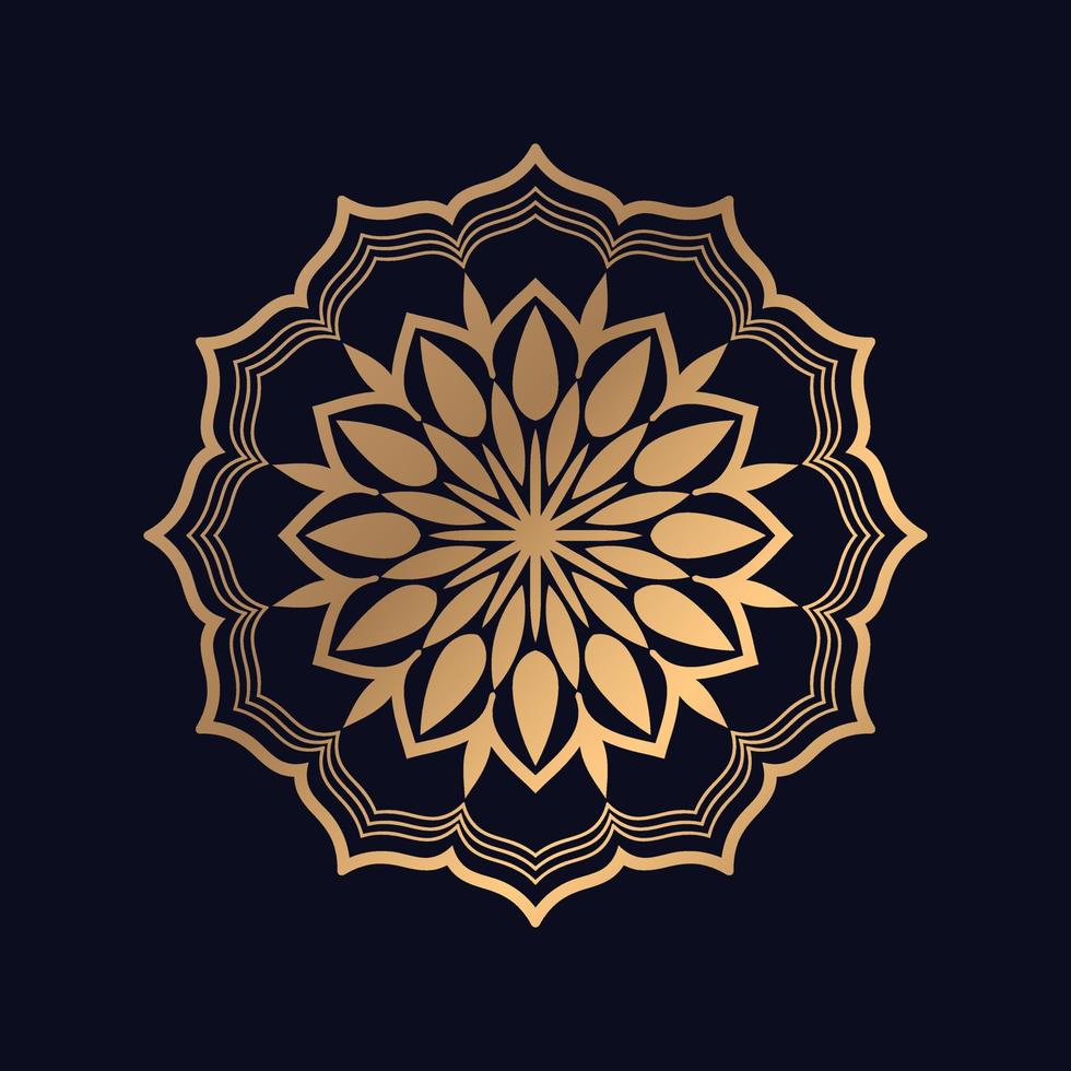 mooi mandala goud in zwart achtergrond vector beeld