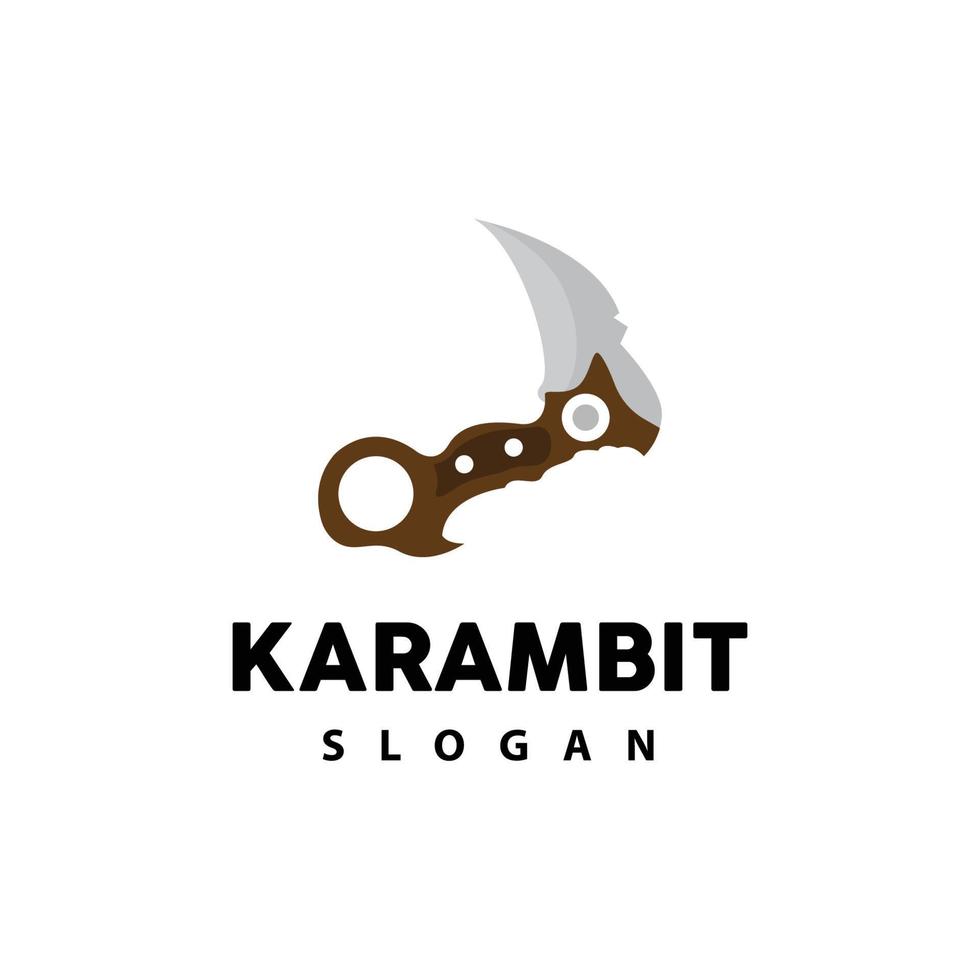 kerambit logo, Indonesië vechten wapen vector, Ninja vechten gereedschap gemakkelijk ontwerp, sjabloon illustratie symbool icoon vector