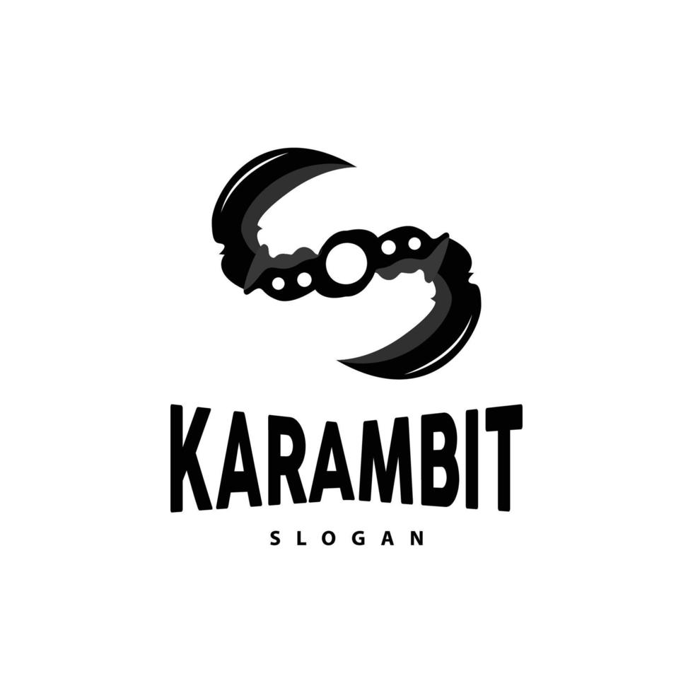 kerambit logo, Indonesië vechten wapen vector, Ninja vechten gereedschap gemakkelijk ontwerp, sjabloon illustratie symbool icoon vector