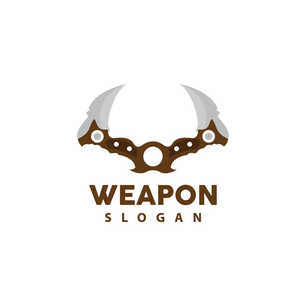 kerambit logo, Indonesië vechten wapen vector, Ninja vechten gereedschap gemakkelijk ontwerp, sjabloon illustratie symbool icoon vector