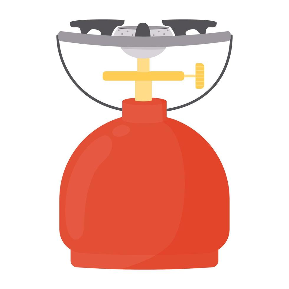 toeristen gas- fornuis. taganok. de brander. camping uitrusting. vector illustratie in een vlak stijl. gemarkeerd Aan een wit achtergrond.