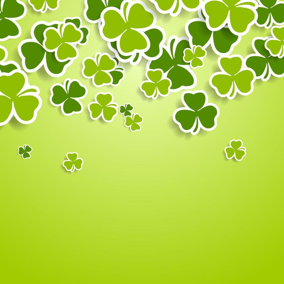 st. patricks dag groen klavers abstract achtergrond vector