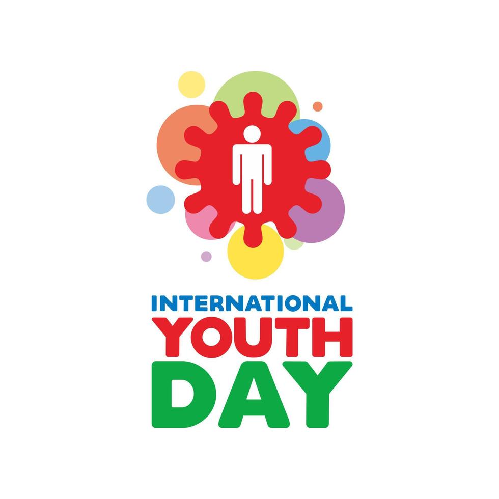 Internationale jeugd dag logo vector ontwerp voor jeugd dag augustus 12e.