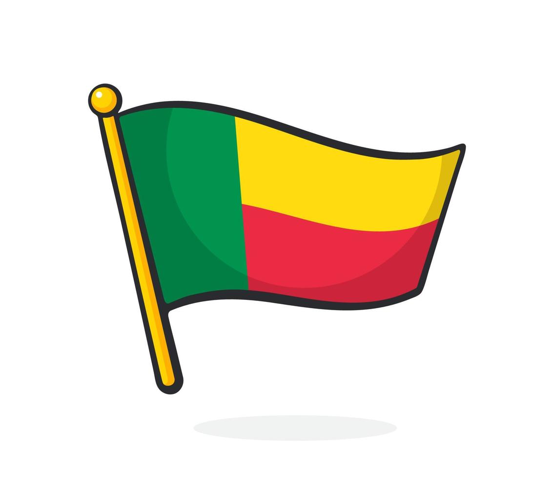 tekenfilm illustratie van vlag van Benin vector