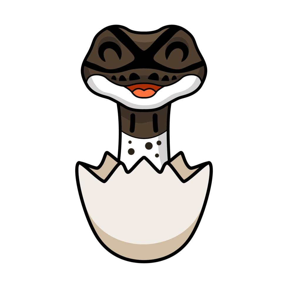 schattig oreo bont bal Python tekenfilm binnen een ei vector