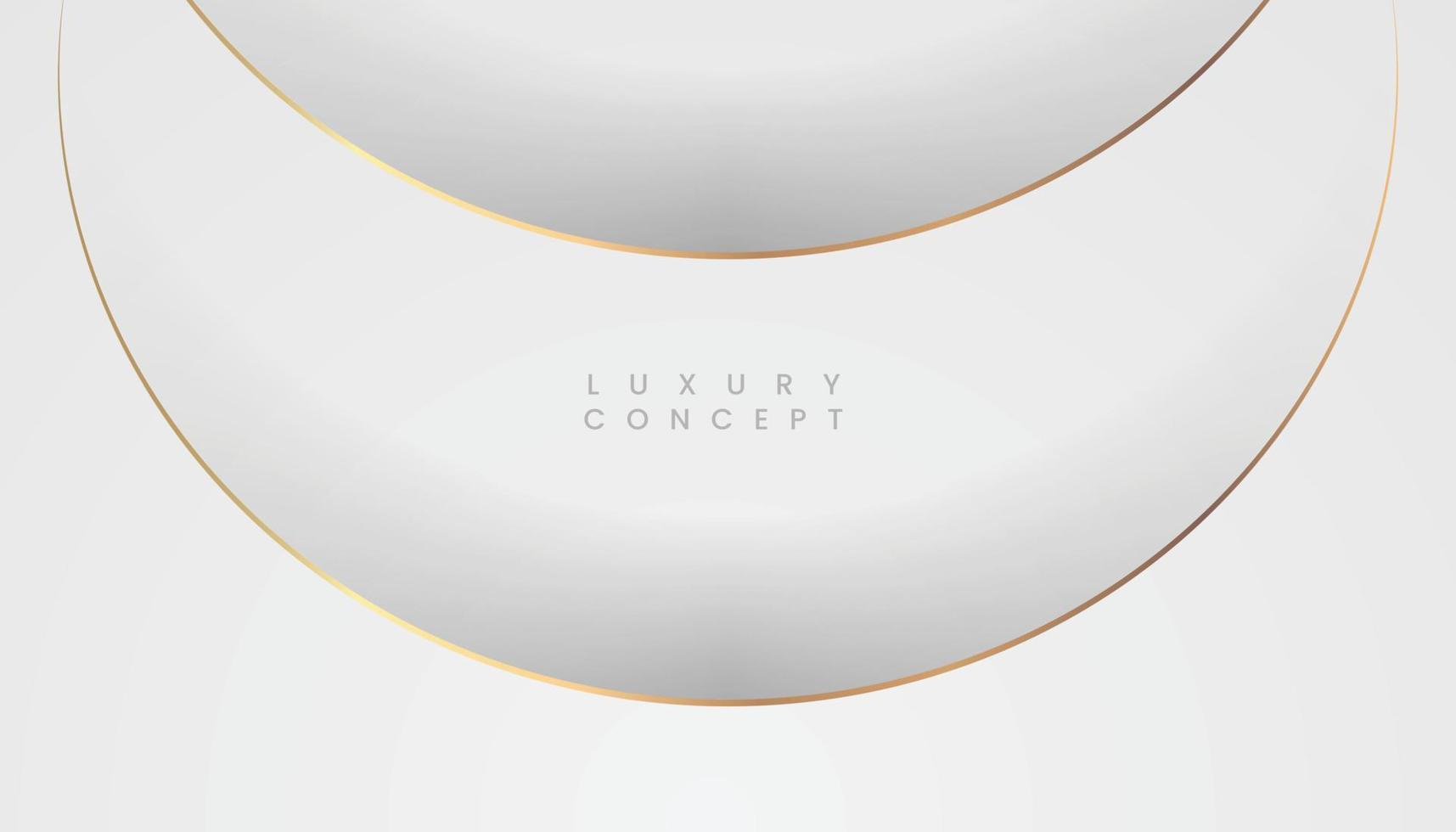 wit achtergrond met gouden cirkel lijnen, luxe elegant concept. vector illustratie