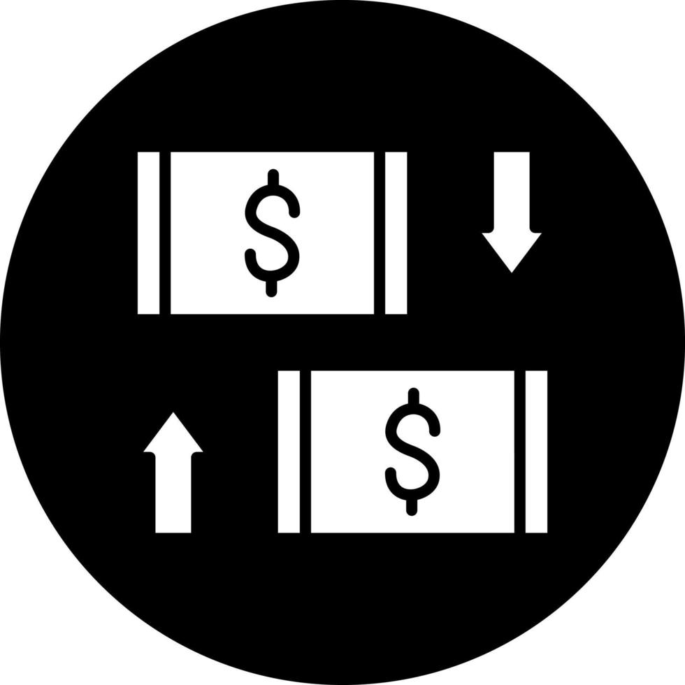 geld uitwisseling vector icoon stijl