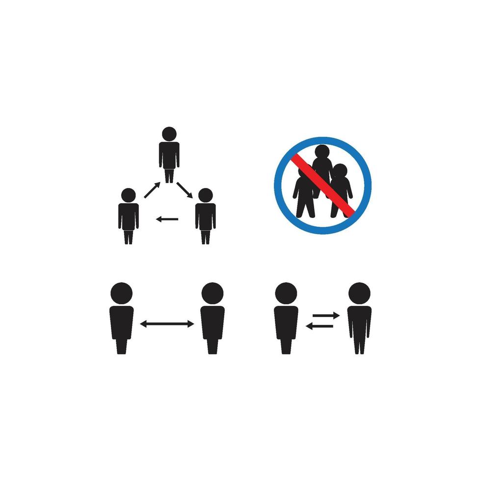 sociale afstand nemen pictogram vector