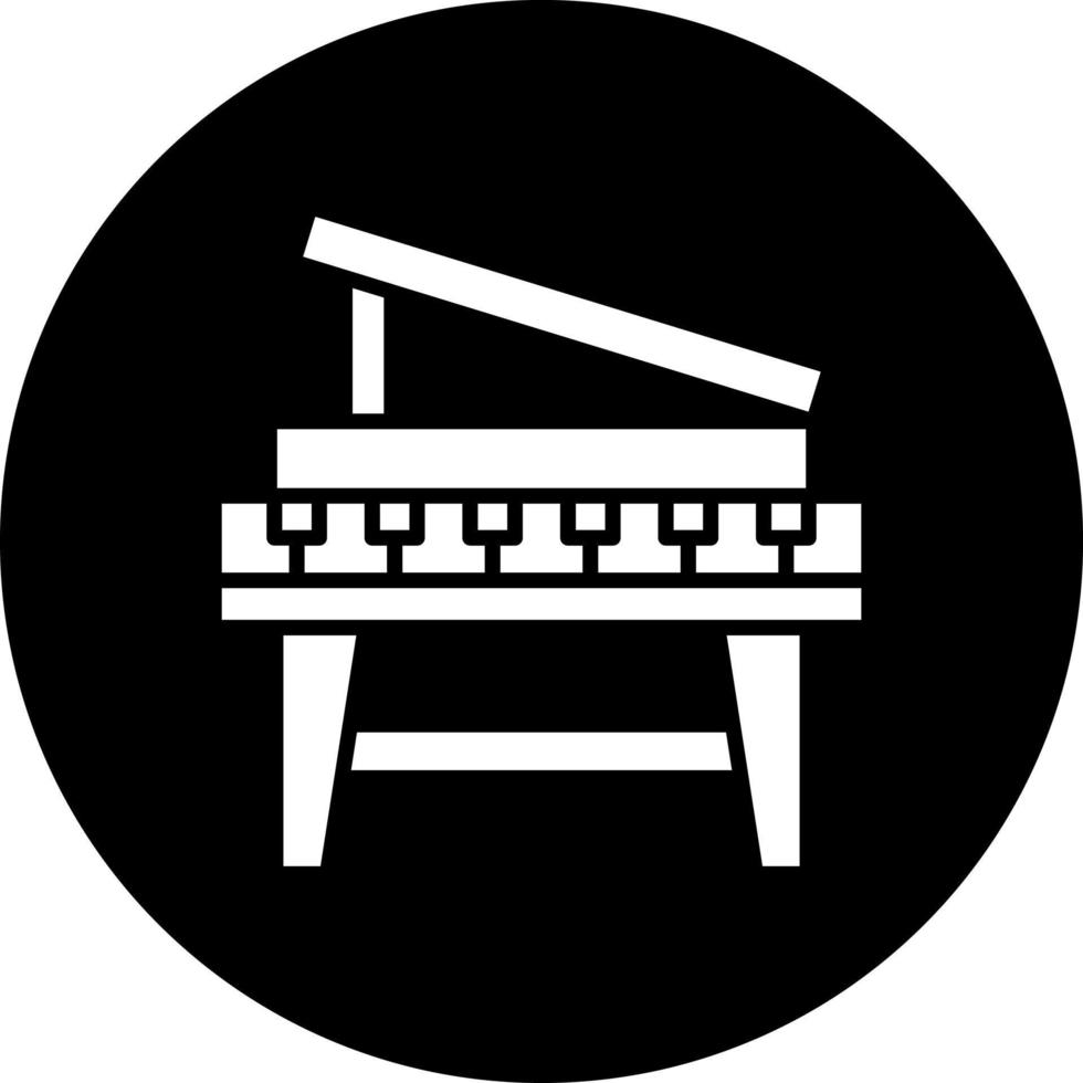 houten piano vector icoon stijl
