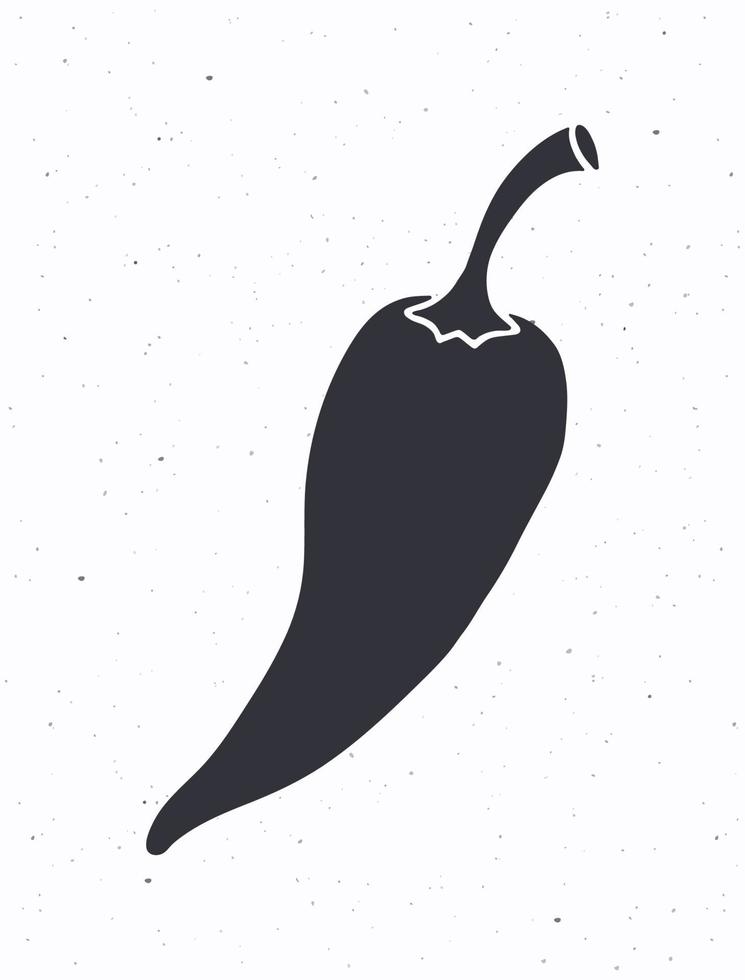 silhouet rood pittig heet Chili peper vector