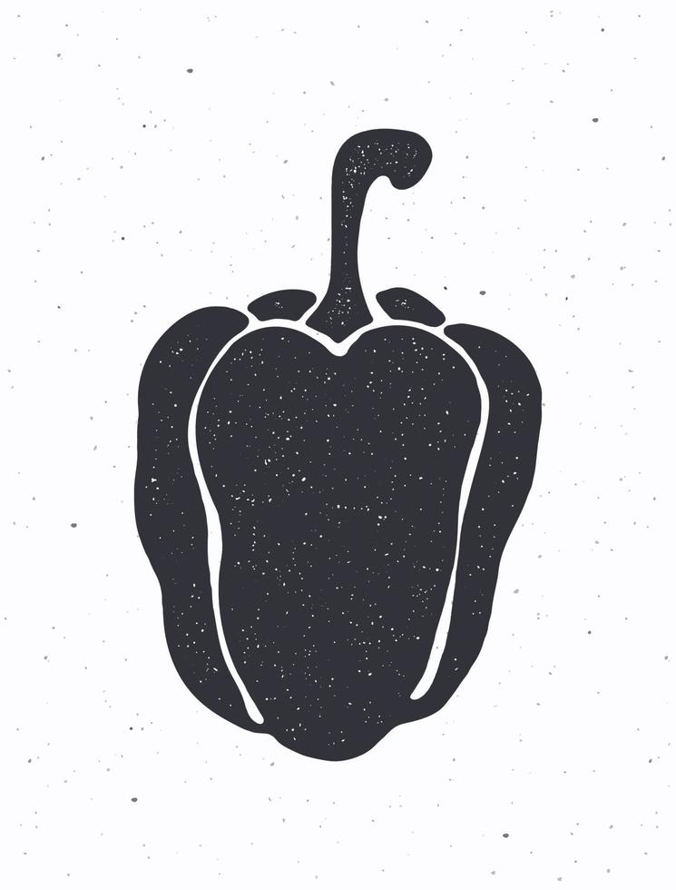 klok peper of paprika silhouet. vector illustratie. ingrediënt voor groente salade. gezond vegetarisch voedsel