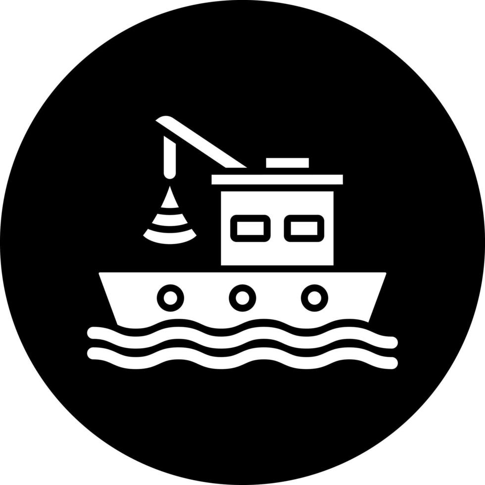 boot visvangst vector icoon stijl