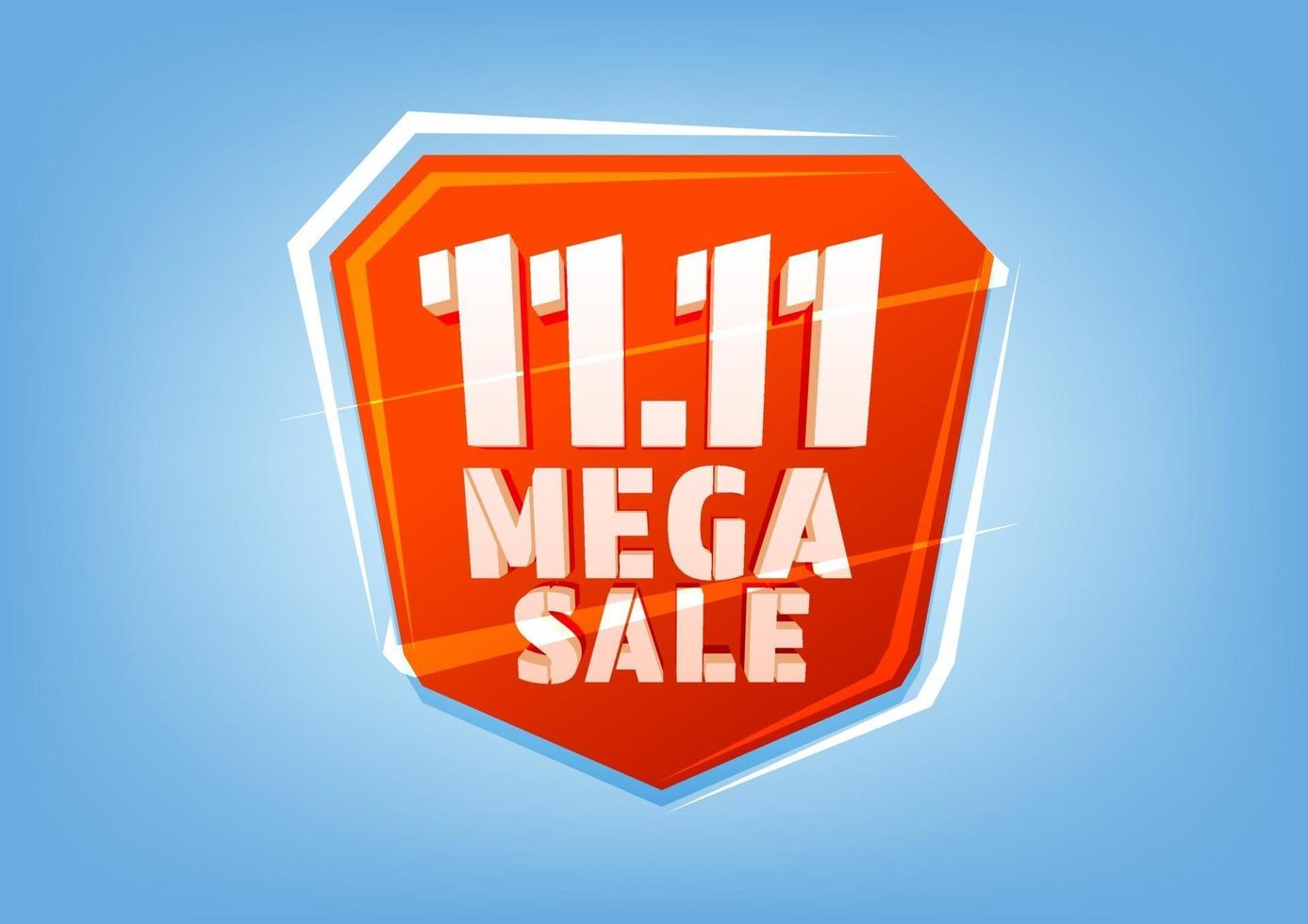 11.11 mega-verkoop poster- of flyerontwerp voor winkeldag. wereldwijde winkeldag online verkoop. vector