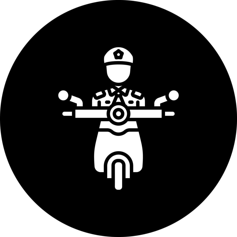 Politie officier Aan scoot vector icoon stijl