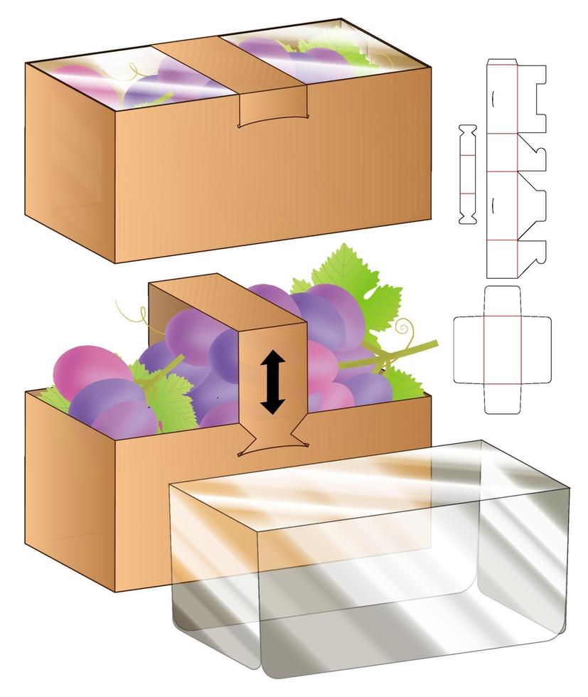 doos verpakking gestanst sjabloonontwerp. 3D-model vector