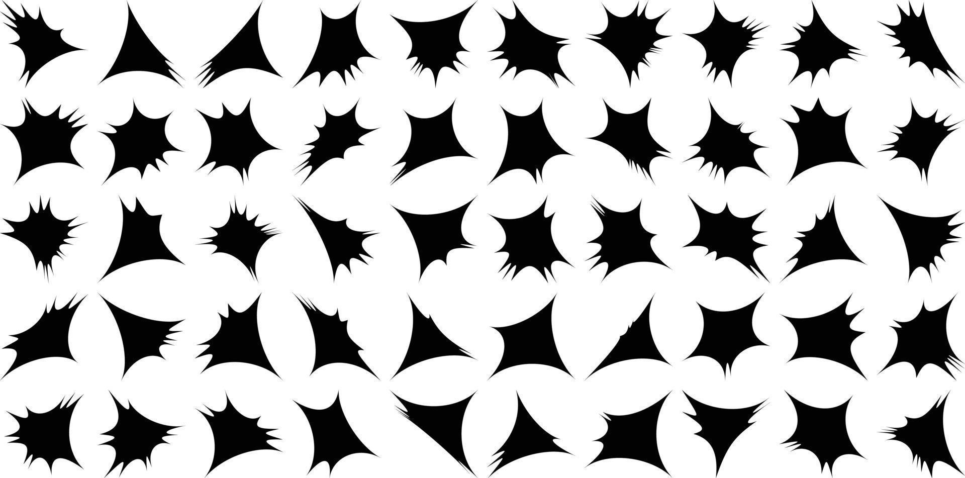 abstract hand- drwan sparkles vorm en brand vlokken vorm reeks 50 vector