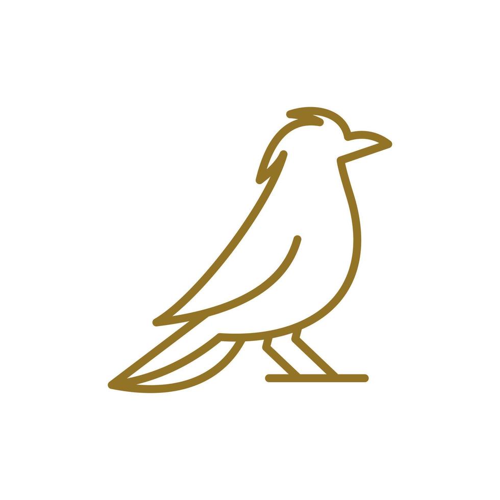kraai raaf vogel lijn modern creatief logo vector