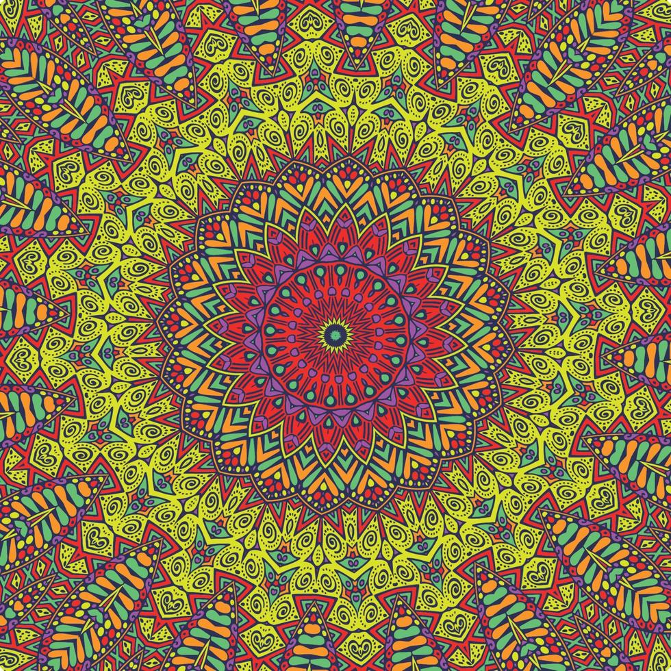 een kleurrijk mandala met een patroon achtergrond van kleuren vector