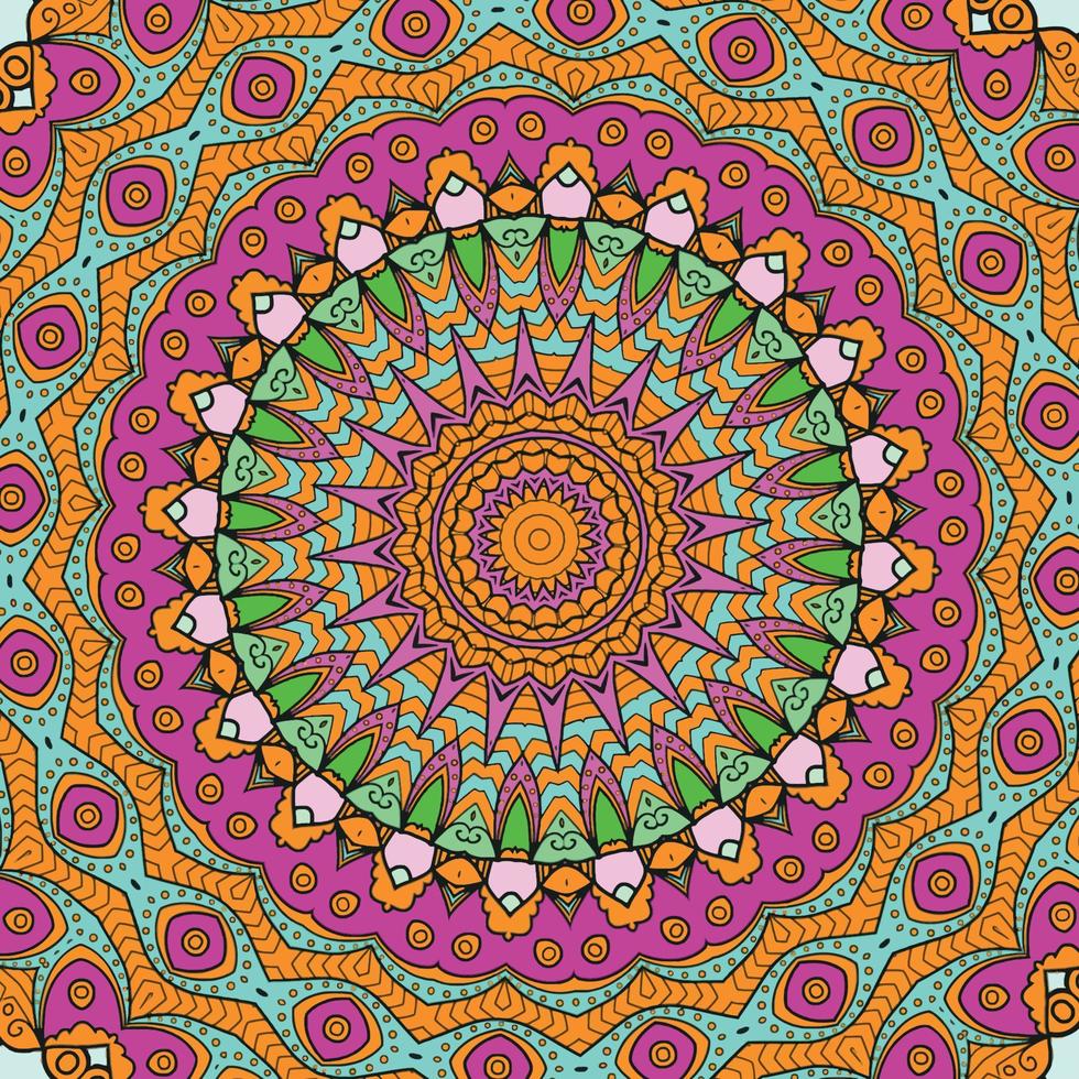 een kleurrijk mandala met een patroon van harten achtergrond vector
