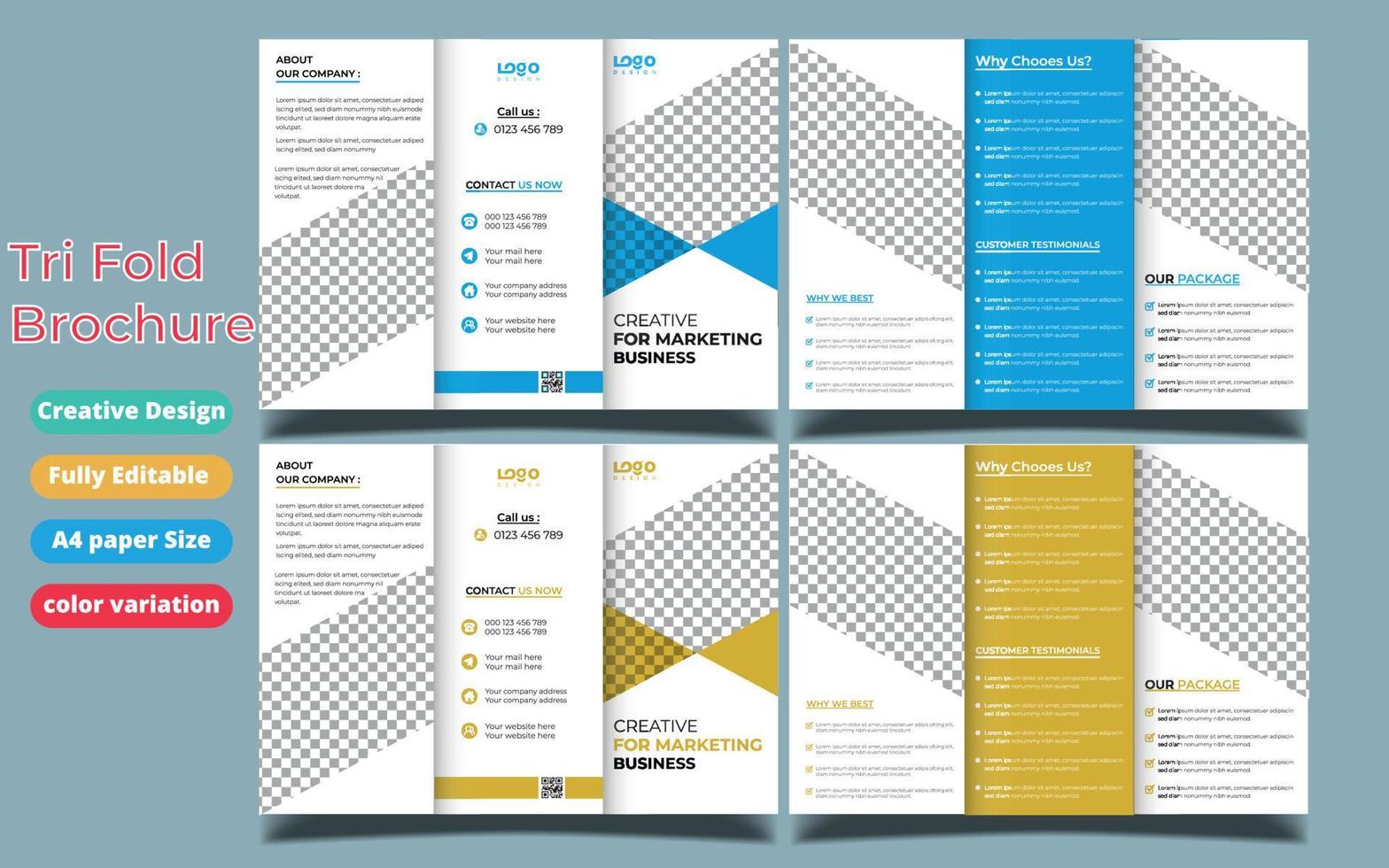 moderne driebladige zakelijke brochure sjabloon vector