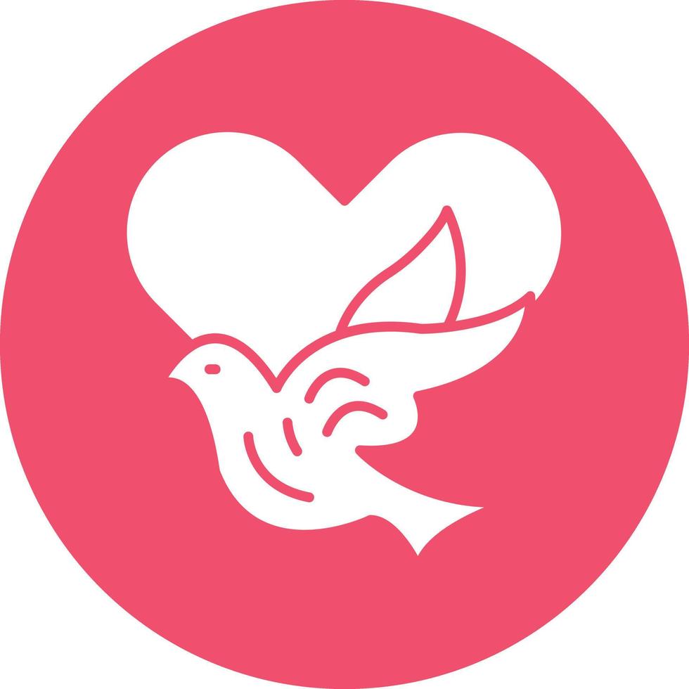 vector ontwerp duif met hart icoon stijl