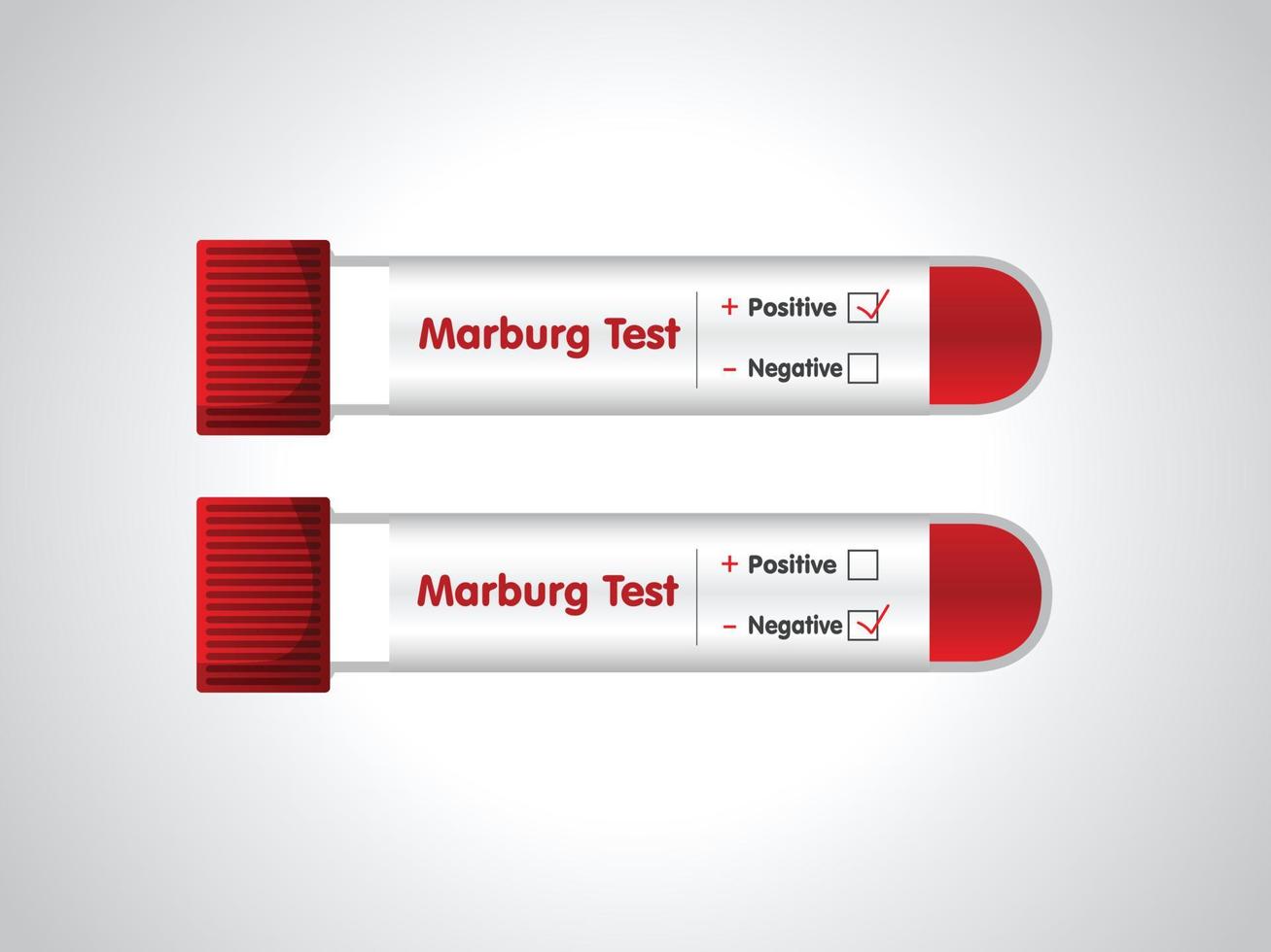 bloed monster buis positief voor marburg virus, bloed in de test buis icoon. vector illustratie. de bloed flacon en test uitrusting. het kan worden gebruikt in medisch materialen, spandoeken, affiches, en tijdschriften.