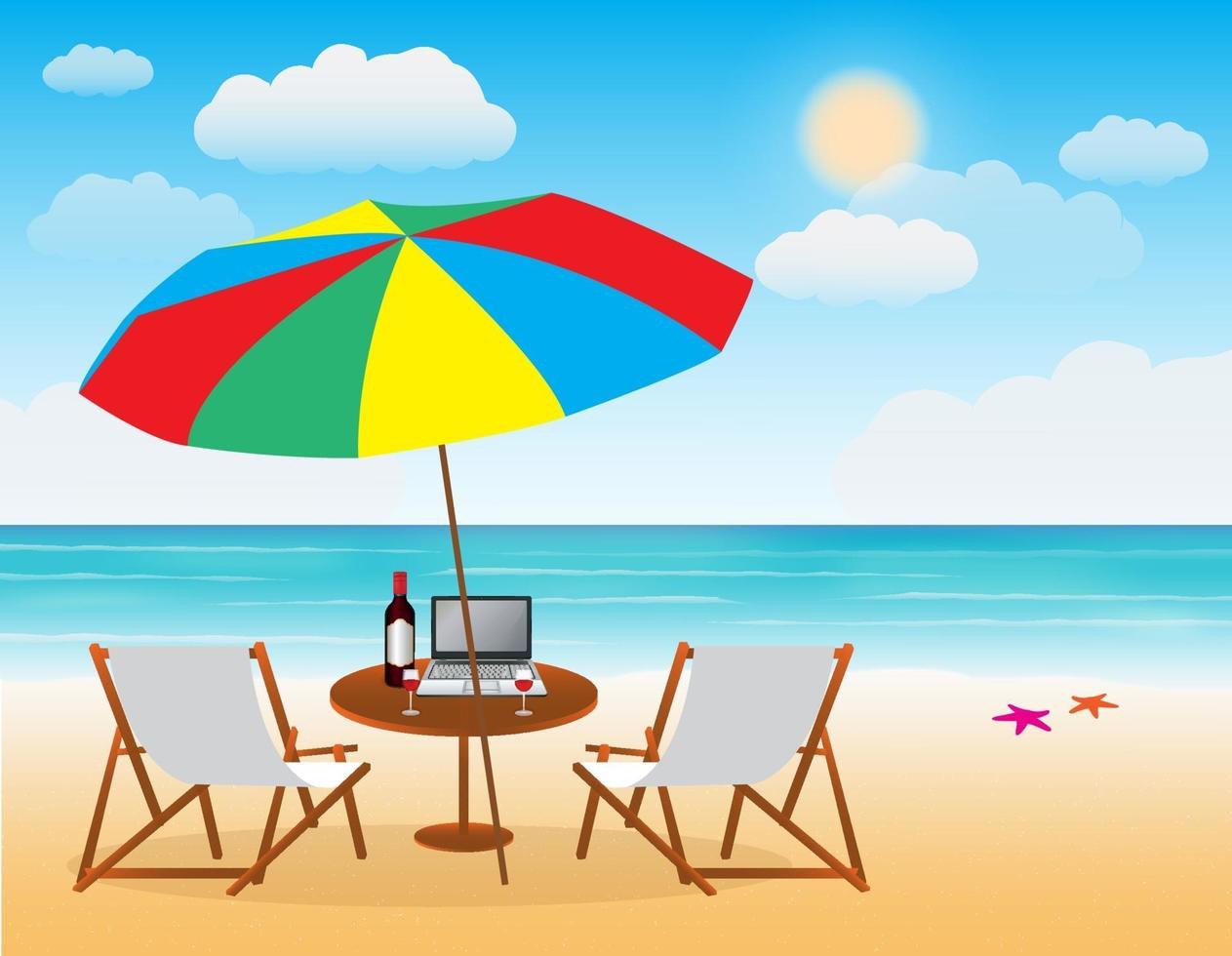 zomer zee strand achtergrond vector