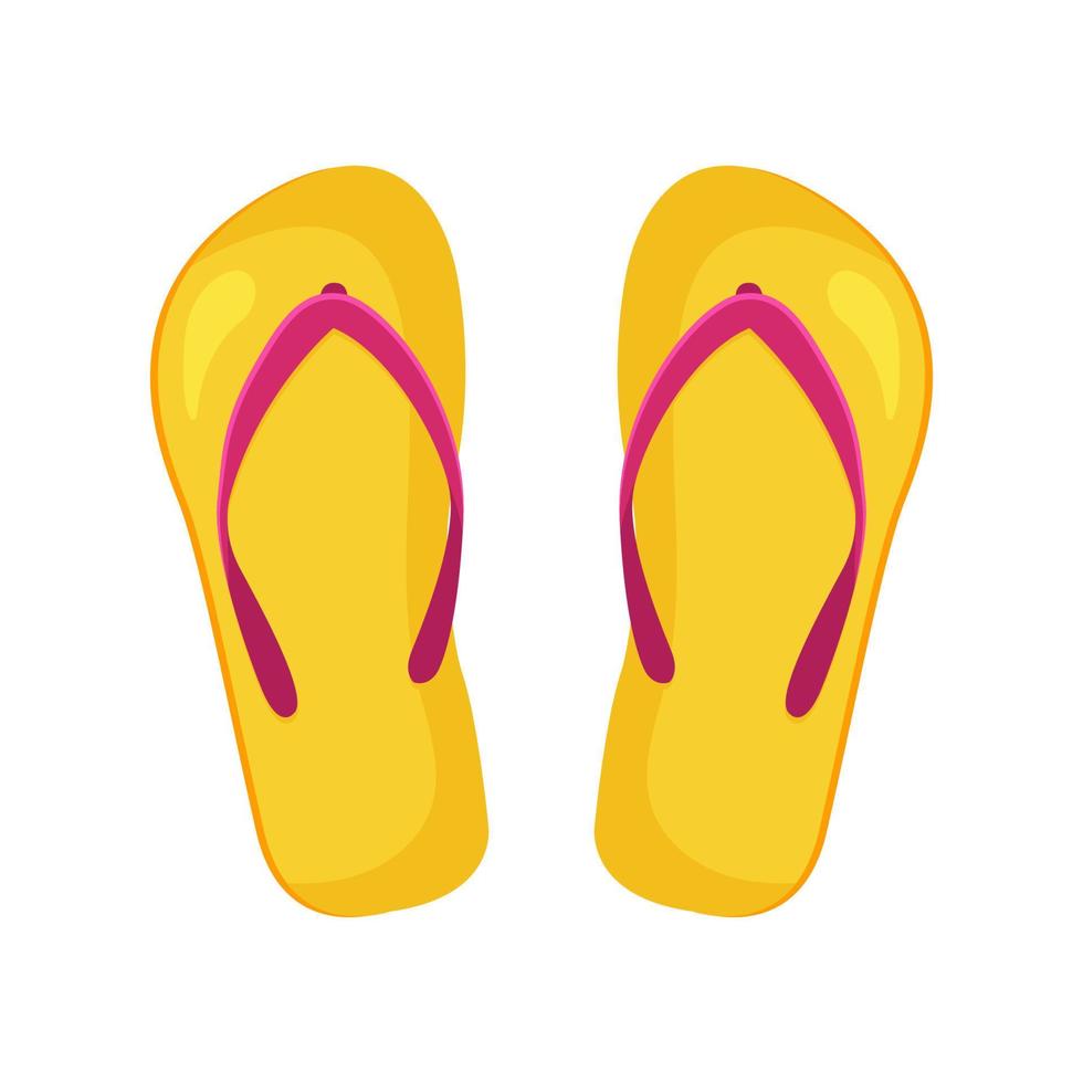 slippers. geel strand schoenen. vector illustratie in vlak tekenfilm stijl geïsoleerd Aan een wit achtergrond.