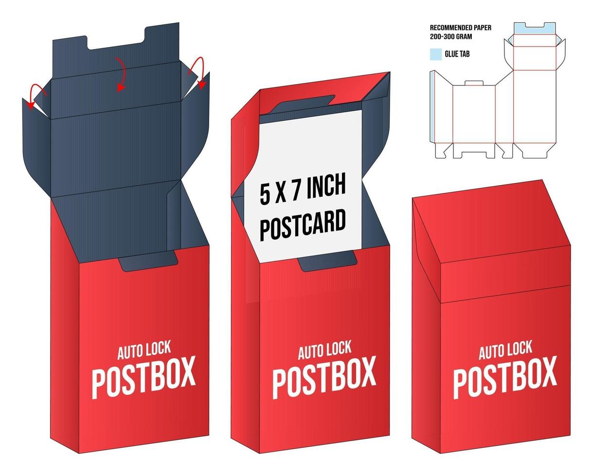 webbox verpakking gestanst sjabloonontwerp. 3D-model vector