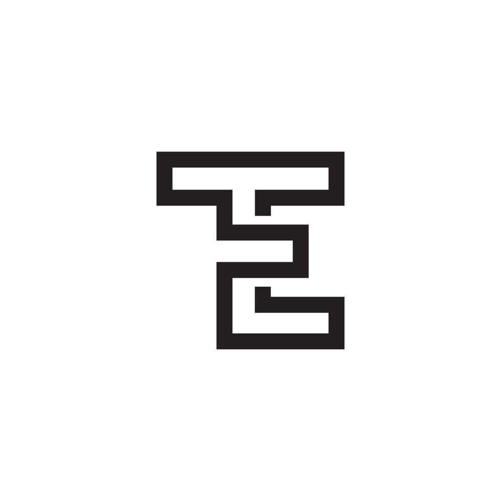 minimaal brief t e of e t creatief monogram uniek logo vector