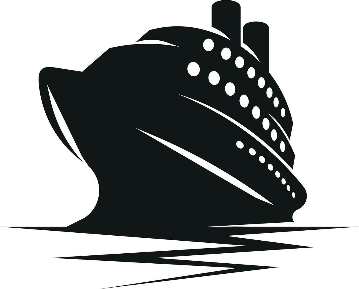 vector silhouet van een reis schip Bij zee