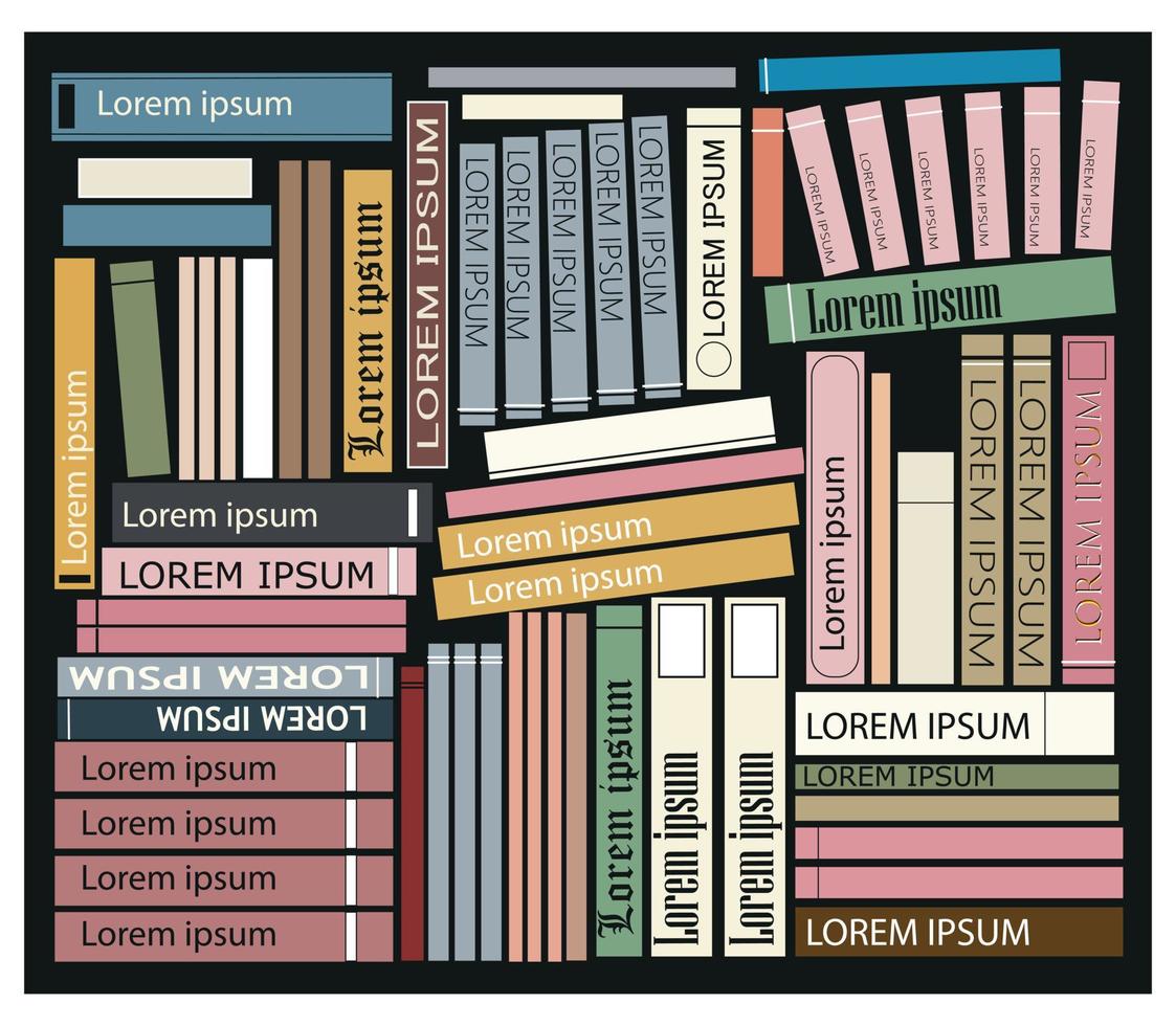vector beeld van divers boeken Aan een boekenplank