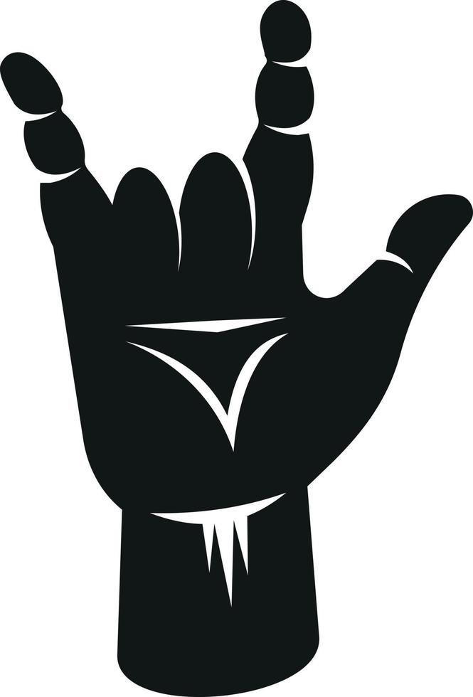 silhouet van vingers maken teken van de hoorns teken vector