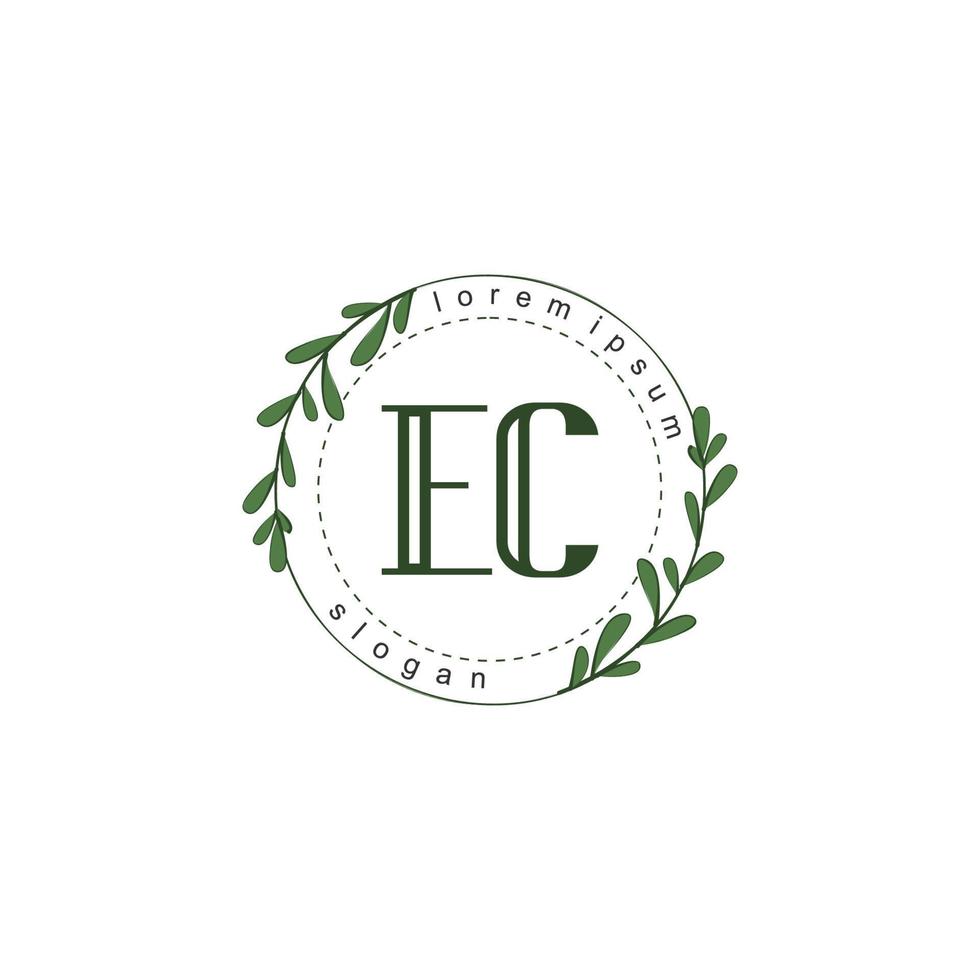 ec eerste schoonheid bloemen logo sjabloon vector