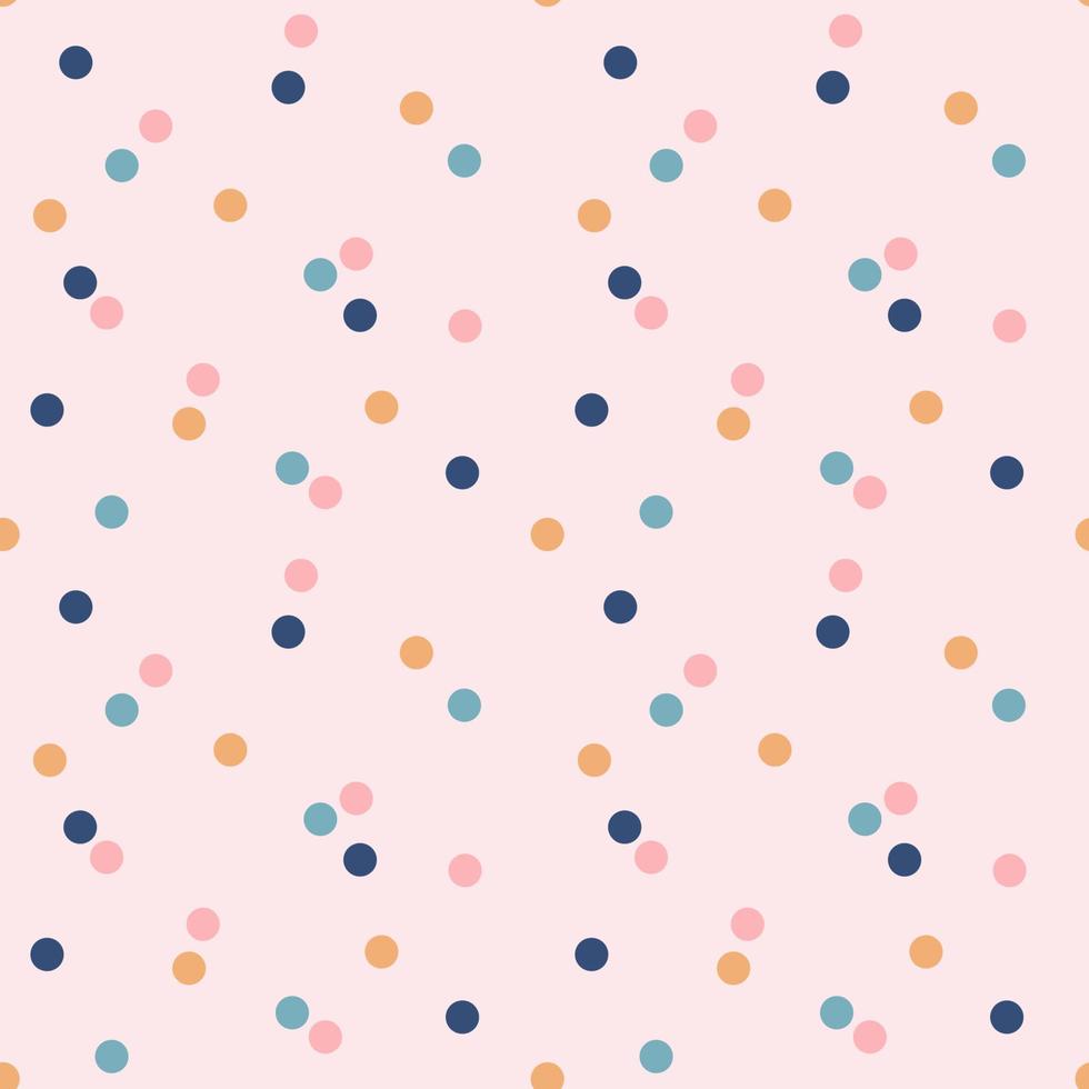 naadloos polka punt patroon. vector illustratie. achtergrond met klein veelkleurig cirkels willekeurig gelegen.