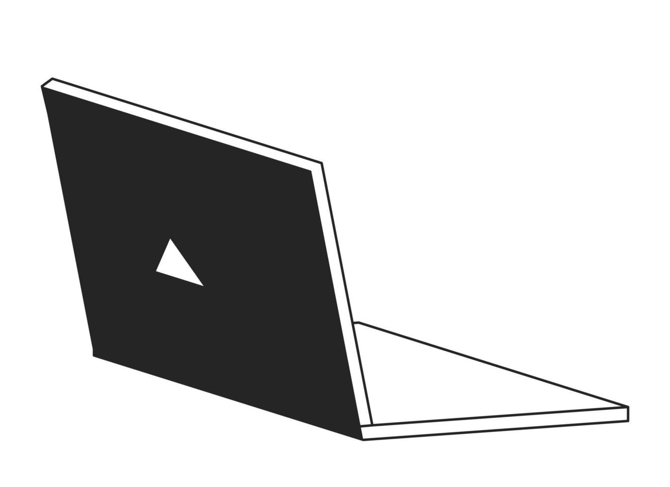 Open modern dun notitieboekje monochroom vlak vector voorwerp. laptop. bewerkbare zwart en wit icoon. vol formaat element. gemakkelijk dun lijn kunst plek illustratie voor web grafisch ontwerp en animatie
