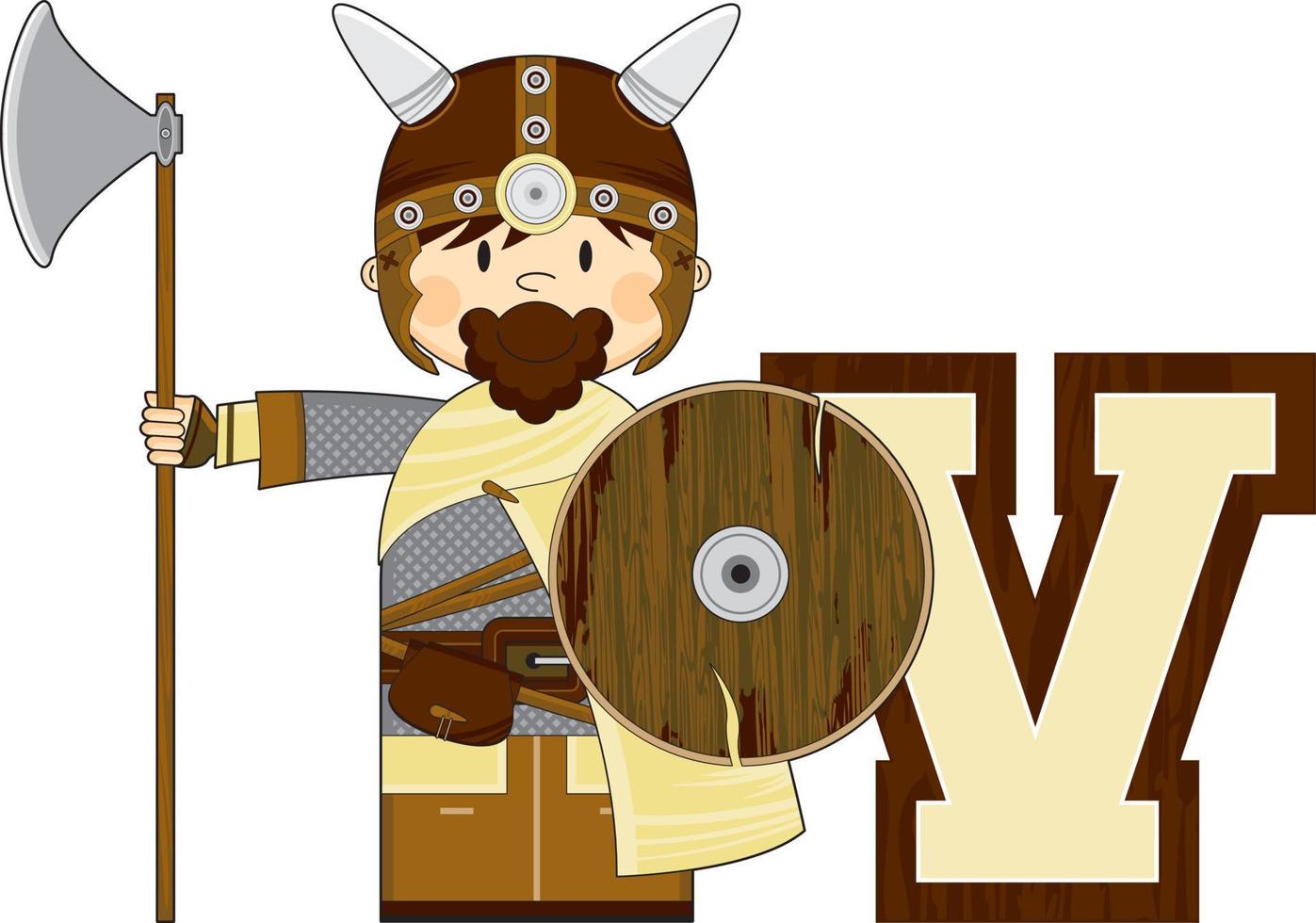 v is voor viking alfabet aan het leren leerzaam illustratie vector