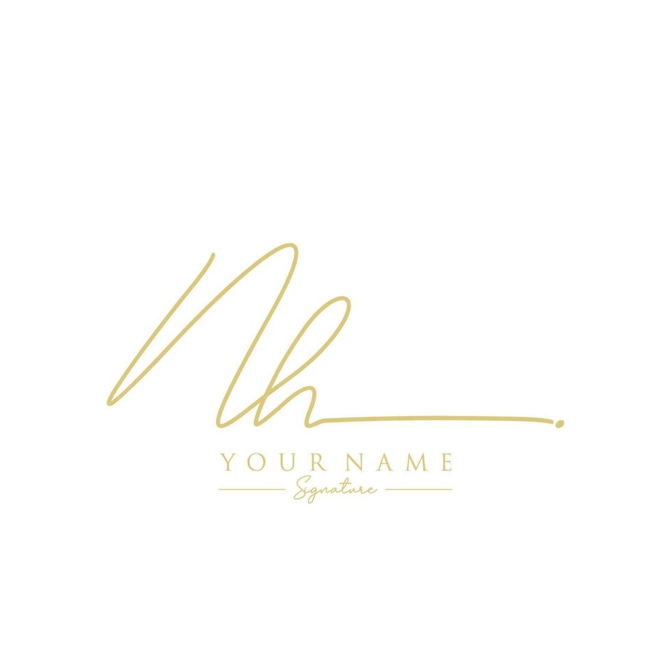 letter nh handtekening logo sjabloon vector