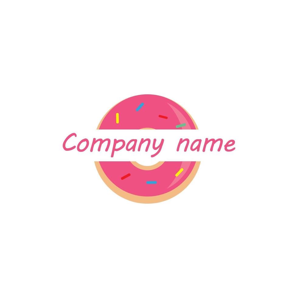 vector donut logo sjabloon. zoete smakelijke donut. dessert teken illustratie. voor café-restaurantkraam. grijp en ga concept.