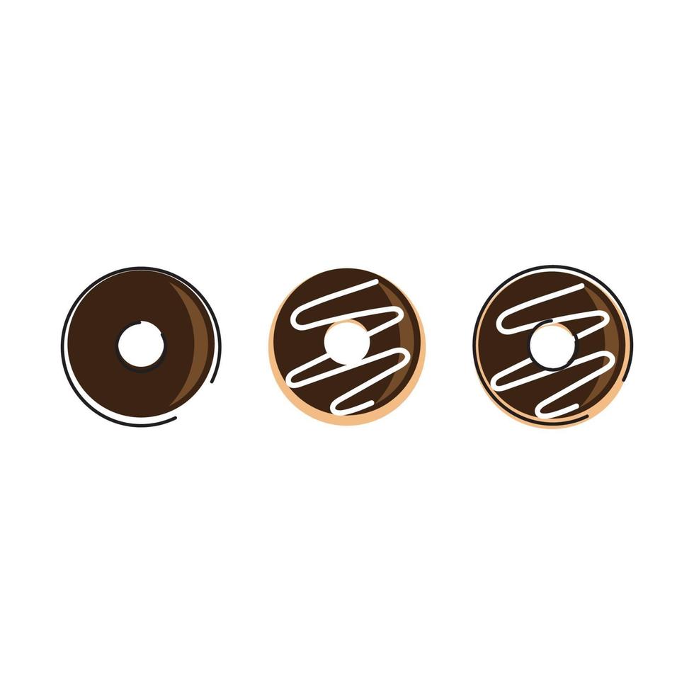 vector donut logo sjabloon. zoete smakelijke donut. dessert teken illustratie. voor café-restaurantkraam. grijp en ga concept.