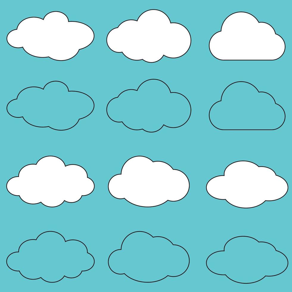 wolken lijn kunst pictogram. hemel vlakke afbeelding collectie voor web. vector illustratie