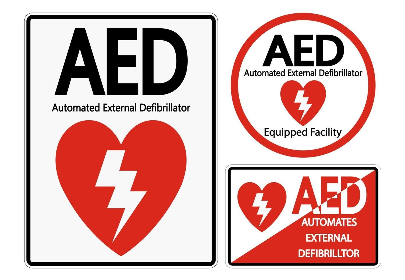 stel symbool aed-tekenetiket op witte achtergrond in vector