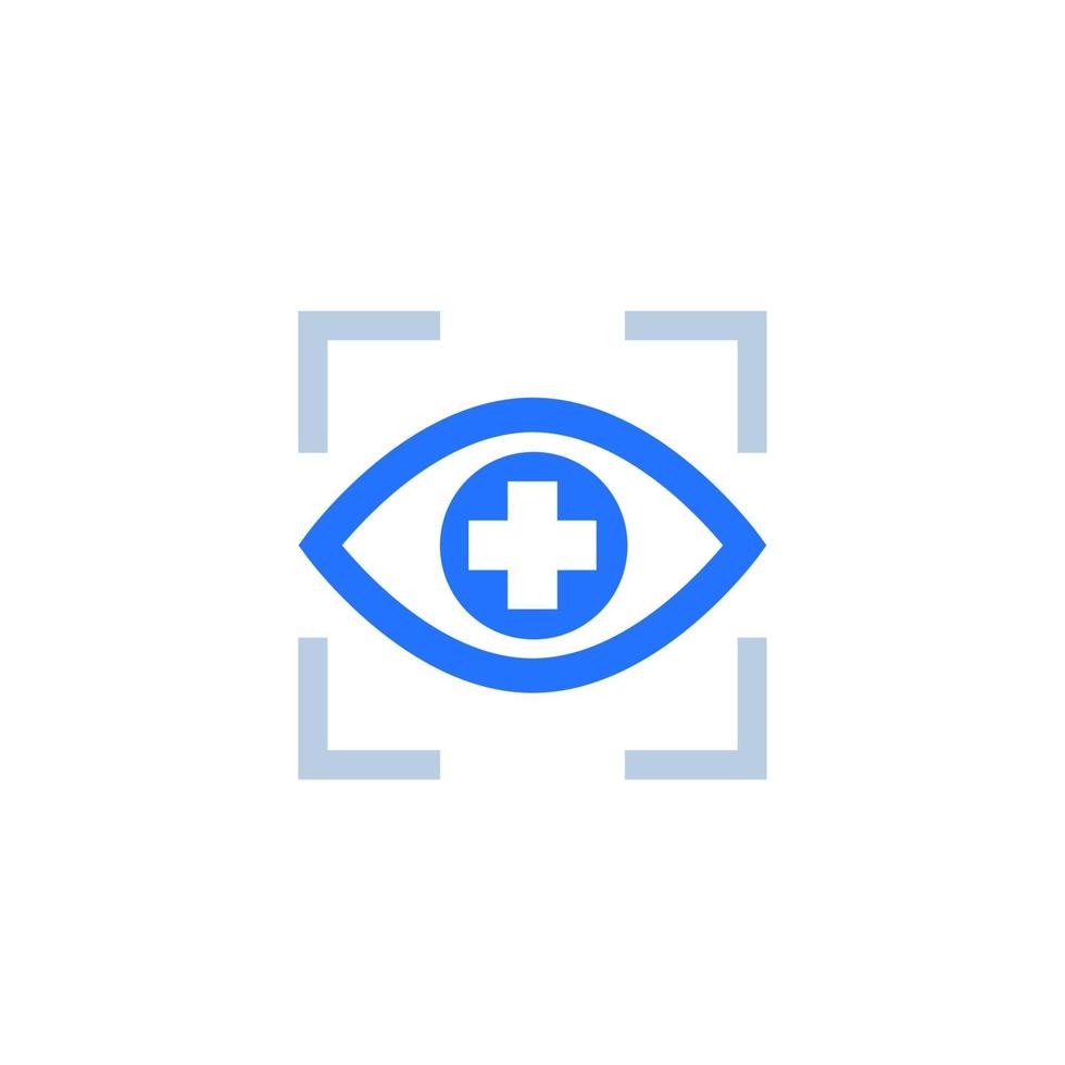 oog met plus logo, vector pictogram