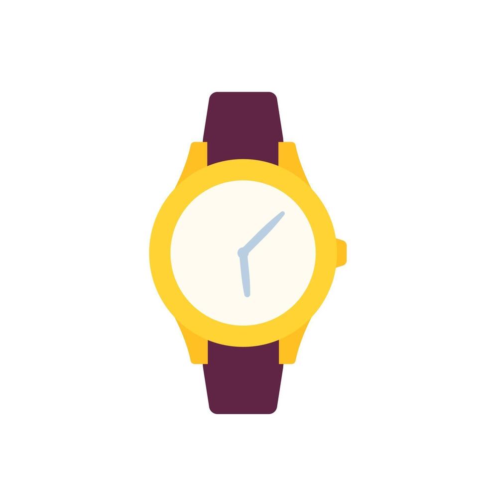 horloge vector pictogram, klassiek polshorloge op wit