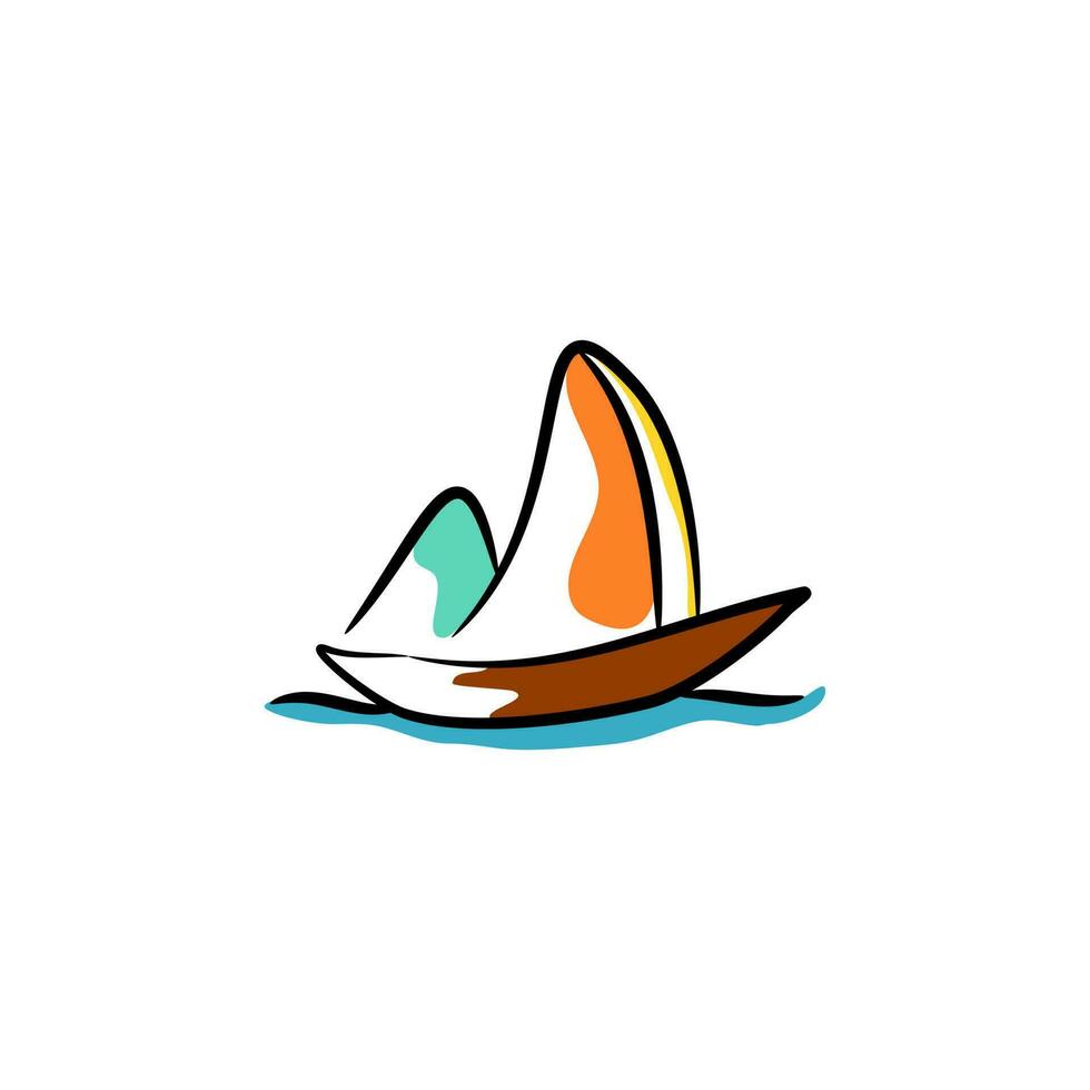 abstract kleurrijk boot logo. vector illustratie